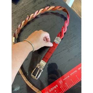 Silver trimmed Red/Brown Reversible Belt 35”
